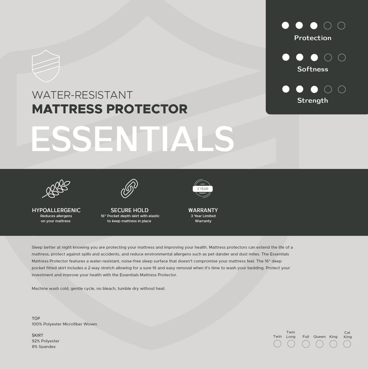 Essentials Mattress Protector product overview