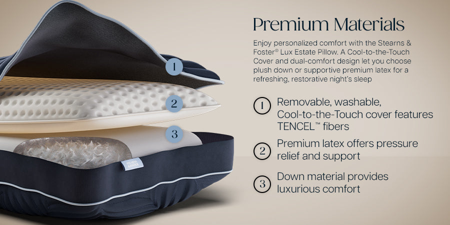 Stearns & Foster Lux Estate Pillow: Down One Side, Latex the Other