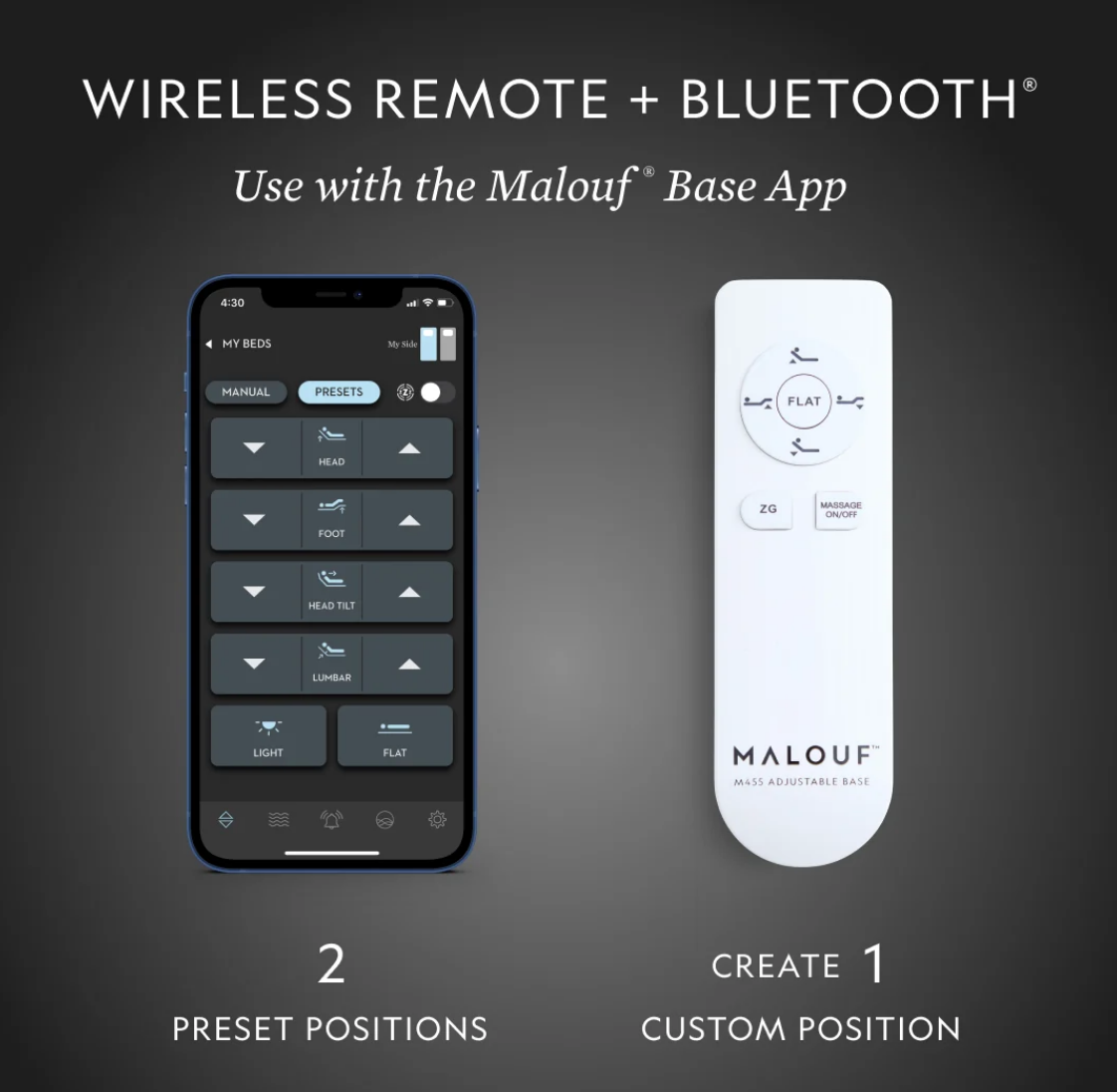 Malouf M455 Smart Adjustable Bed Base