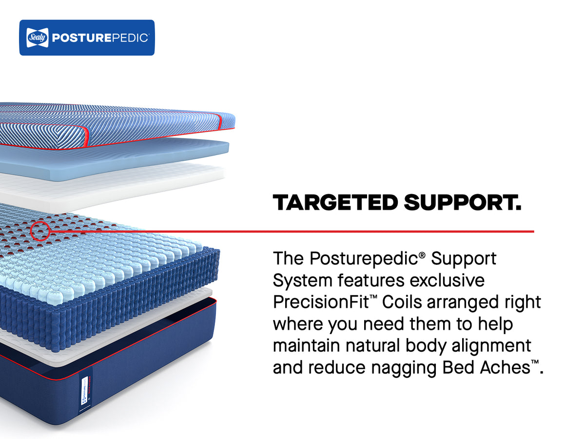 Albany II Medium targeted support: PrecisionFit coils arranged to support natural body alignment